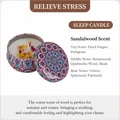 Candela profumata al legno di sandalo in un contenitore di latta decorativo con mandala - Sandalo / Confezione sfusa