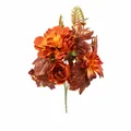 Un bouquet d'automne artificiel avec pivoines orange et feuilles d'érable, 35 cm - Bouquet de Simulation d'Automne-B201