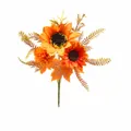 Bouquet de tournesols artificiels d'automne avec feuilles d'érable, hauteur 35 cm - Bouquet de Simulation d'Automne-B202