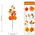 Bouquet d'automne artificiel avec citrouille et feuilles d'érable pour décoration - Bouquet de Simulation d'Automne-B366