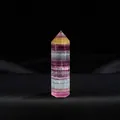 Natural rainbow fluorite crystal point hexagonal single pointed prism wand - Rainbow Fluorite / Length 4-5cm