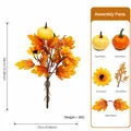 Bouquet artificiel d'automne avec citrouilles et feuilles d'érable pour décoration - Bouquet de Simulation d'Automne-B355