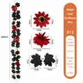 Kunstmatige esdoornblad slinger in rood en zwart, 200 cm voor Thanksgiving decoratie - Rood Zwart Gotische Halloween Stijl (26头仿真枫叶藤条-012) / 200cm