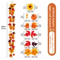 Kunstmatige herfst esdoornblad slinger van 200 cm met zonnebloemen en pompoen decor - Oogstfeest Gemengde Florale Stijl (26头仿真枫叶藤条-013) / 200cm