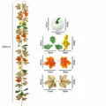 200cm Herfst kunstmatige esdoornblad slinger met pompoenen voor Thanksgiving decoratie - Witte Pompoen Gele Bessen Stijl (26头仿真枫叶藤条-014) / 200cm