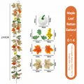 200cm Herfst kunstmatige esdoornblad slinger met pompoenen voor Thanksgiving decoratie - Witte Pompoen Gele Bessen Stijl (26头仿真枫叶藤条-014) / 200cm