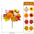 Bouquet d'automne artificiel avec citrouille tournesol et feuilles d'érable pour fête - Bouquet de Simulation d'Automne-B337