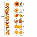 200cm herfst kunstmatige esdoornblad slinger met zonnebloemen en pompoenen voor decor - Witte Pompoen Zonnebloem Bruine Bes Stijl (26头仿真枫叶藤条-016) / 200cm