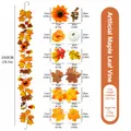 200cm herfst kunstmatige esdoornblad slinger met zonnebloemen en pompoenen voor decor - Witte Pompoen Zonnebloem Bruine Bes Stijl (26头仿真枫叶藤条-016) / 200cm