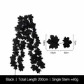 Zwarte kunstmatige esdoornblad slinger 200cm voor herfst en Halloween decoratie - 21-Kops zwarte ahornblad stijl / 200cm