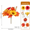 Bouquet d'automne avec citrouille et feuilles d'érable pour Thanksgiving, décor de 35 cm - Bouquet de Simulation d'Automne-B339