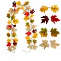 Kunstmatige herfst esdoornblad slinger, 200cm lang met kleurrijke herfstbladeren - 21-Kops natuurlijke gradiënt stijl (1) / 200cm
