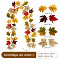 Kunstmatige herfst esdoornblad slinger, 200cm lang met kleurrijke herfstbladeren - 21-Kops natuurlijke gradiënt stijl (1) / 200cm