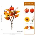 Bouquet artificiel décoratif d'automne avec citrouilles et feuilles d'érable pour fête - Bouquet de Simulation d'Automne-B352