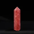 Hexagonal natural pink strawberry quartz crystal point for healing and home decor - Strawberry Quartz / Length 4-5cm