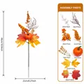 Tige d'automne avec citrouille artificielle, feuilles d'érable et baies - Bouquet de Simulation d'Automne-B361