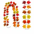 200 cm Kunstmatige Esdoornblad Slinger in Herfstkleuren voor Herfst Decoratie - 21-Kops Gemengde Gradiënt Ahorn Stijl (7) / 200cm