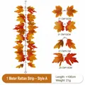 Herfst kunstmatige esdoornblad slinger stijl A met 100cm lengte voor oogst decoratie - 1m Warme Ahornslinger (Stijl A) / 100cm