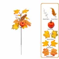 Tige de citrouille et de feuilles d'érable artificielles d'automne avec dimensions - Bouquet de Simulation d'Automne-B364