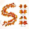 200 cm herfst kunstmatige esdoornblad slinger voor Thanksgiving oogstfeest decoratie - 21-Kops Gemengde Herfst Stijl (Stijl B) / 200cm