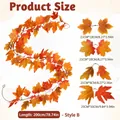 200 cm herfst kunstmatige esdoornblad slinger voor Thanksgiving oogstfeest decoratie - 21-Kops Gemengde Herfst Stijl (Stijl B) / 200cm