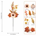 Bouquet d'automne artificiel avec citrouille et feuilles d'érable, dimensions incluses - Bouquet de Simulation d'Automne-B365