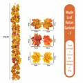 Kunstmatige esdoornblad slinger 175cm voor herfst en Thanksgiving decoratie in huis - Herfst Natuurlijke Gradiënt Ahorn Stijl (111) / 175cm