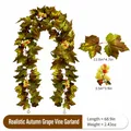 Kunstmatige herfst druivenrank met esdoornbladeren en druiven voor feestelijke decoratie - Kunstmatige Herfst Druivenstok (Stijl A) / 175cm