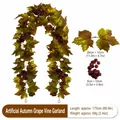 175cm Herfst kunstmatige druivenrank guirlande met esdoornbladeren voor decoratieve doelen - Paarse Druiven Herfst Slinger (Stijl B) / 175cm