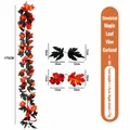 175cm Kunstmatige rode en zwarte esdoornblad slinger voor herfstoogst decoratie - Rood Oranje Zwart Gradiënt Stijl (8) / 175cm