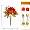 Bouquet d'automne artificiel avec pivoines oranges et fleurs rouges pour la fête des moissons - Bouquet de Simulation d'Automne-B311-1