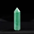 Polished natural green aventurine crystal hexagonal column point for healing and decor - Aventurine Jade / Length 4-5cm
