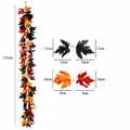 175 cm kunstmatige esdoornblad slinger in zwart en oranje voor herfst decoraties - Oranje Rood Zwart Driekleurenstijl (12) / 175cm