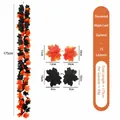 Gedetailleerde 175cm kunstmatige esdoornblad slinger in oranje en zwart voor herfst decoratie - Oranje Rood Gradiënt Zwart Stijl (15) / 175cm
