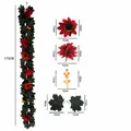Kunstmatige herfst esdoornblad slinger met rode bloemen en bessen, 175cm lengte - Zwarte Ahorn Bloemen- en Fruitdecoratie Stijl (16) / 175cm