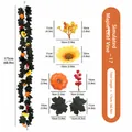 Herfst kunstmatige esdoornblad slinger met zonnebloemen en decoratieve pompoenen, 175 cm - Zonnebloem Pompoen Zwarte Esdoornblad Slinger (17) / 175cm