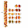 Maattabel voor kunstmatige esdoornblad slinger stijl 19 met bladmaten voor de herfst - Veelkleurige Herfst Esdoornblad Slinger (19) / 175cm