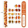 Maattabel voor kunstmatige esdoornblad slinger stijl 19 met bladmaten voor de herfst - Veelkleurige Herfst Esdoornblad Slinger (19) / 175cm