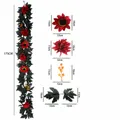 Kunstmatige esdoornblad slinger 175cm met rode bloemen en bessen herfst - Rode Zonnebloem en Dahlia Esdoornblad Slinger (3) / 175cm