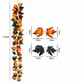 175 cm kunstmatige herfst esdoornblad slinger voor Thanksgiving muurdecoratie - Oranje en Zwarte Esdoornblad Slinger (4) / 175cm