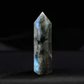 Natural Labradorite crystal point with blue flash, handcrafted hexagonal stone wand. - Labradorite / Length 4-5cm