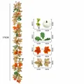 175cm kunstmatige herfst esdoornblad slinger met witte pompoenen en bessen voor decoratie - Kunstmatige Pompoen Bessen Ahorn Stijl (017) / 175cm / Warme herfstkleuren