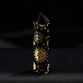 Black obsidian crystal pillar with gold sun and moon engravings for healing - Obsidian Snake Bone (Gold) / Length 4-5cm