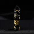 Black obsidian crystal pillar with gold sun and moon engravings for healing - Obsidian Snake Bone (Gold) / Length 4-5cm