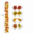 Kunstmatige esdoornblad slinger voor herfst en Thanksgiving decoratie, 175cm - Rood-Geel-Oranje Veelkleurige Gradiënt Stijl (16) / 175cm
