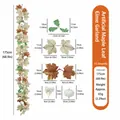 Kunstmatige esdoornblad slinger 175cm lengte met pompoenen voor herfst oogst decoratie. - Witte Pompoenen en Bessen Gemengde Beige Stijl (15) / 175cm