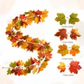 Kunstmatige herfst esdoornblad slinger Model G 175 cm lengte voor Thanksgiving decoratie - Herfst veelkleurige gradiënt stijl (Model G) / 175cm