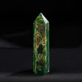 Polished natural hexagonal African jade crystal point for energy healing and home decor - African Green Jade / Length 4-5cm