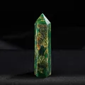 Polished natural hexagonal African jade crystal point for energy healing and home decor - African Green Jade / Length 4-5cm