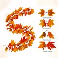 Kunstmatige esdoornblad slinger van 175 cm voor herfst decoratie in huis omgeving - Oranje-Rood-Geel Warmetinten Decoratiestijl (Model H) / 175cm